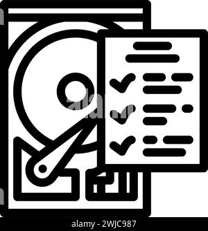 hard drive check repair computer icon color illustration Stock Vector ...