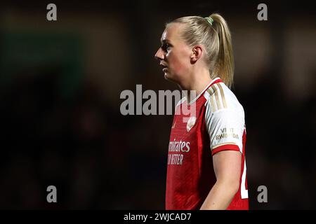 Dartford, UK. 14th Feb, 2024. Dartford, Kent, 14 February 2024: Stina Blackstenius (25 Arsenal) during the Continental Tyres League Cup football match between London City Lionesses and Arsenal at Princes Park in Dartford, England. (James Whitehead/SPP) Credit: SPP Sport Press Photo. /Alamy Live News Stock Photo