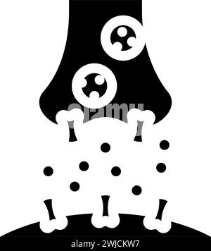 synaptic transmission neuroscience neurology glyph icon vector ...