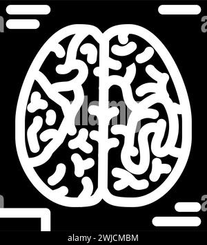 functional mri neuroscience neurology glyph icon vector illustration Stock Vector