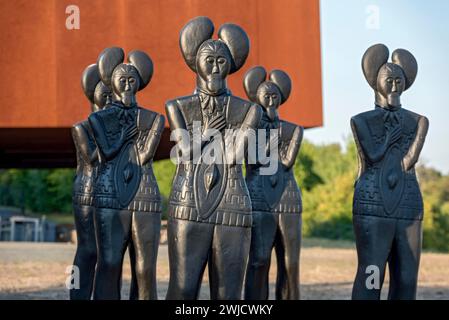 Celtic statue of the Celtic prince, plastic sculptures, replicas from 3D scan by Ottmar Hoerl, Celtic world at Glauberg, Celtic burial mounds, Iron Stock Photo