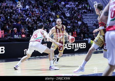 Turin, Italy. 14th Feb, 2024. Reyer Venezia vs Astra Pistoia, Italian Basketball Cup Men match in Turin, Italy, February 14 2024 Credit: Independent Photo Agency/Ģ����ý Live News Stock Photo