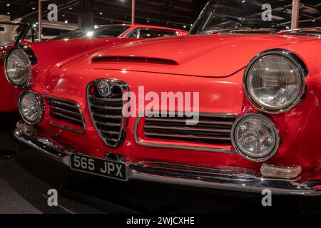 Sparkford.Somerset.United Kingdom.January 7th 2024.An Alfa Romeo 2600 Spider from 1963 is on show at the Haynes Motor Museum in Somerset Stock Photo