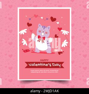 flat valentine s day greeting cards collection design vector illustration Stock Vector