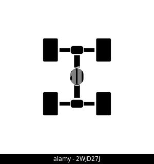 Chassis Car Suspension flat vector icon. Simple solid symbol isolated on white background Stock Vector