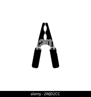 Car Jumper Power. Battery Charger Terminal flat vector icon. Simple solid symbol isolated on white background Stock Vector