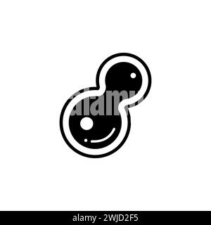 Dividing Cell with Nucleus flat vector icon. Simple solid symbol isolated on white background Stock Vector