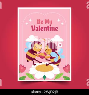 flat valentine s day greeting cards collection design vector illustration Stock Vector