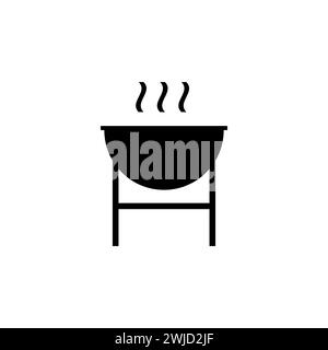 BBQ. Barbecue flat vector icon. Simple solid symbol isolated on white background Stock Vector