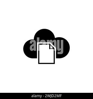 Cloud Storage Document flat vector icon. Simple solid symbol isolated on white background Stock Vector