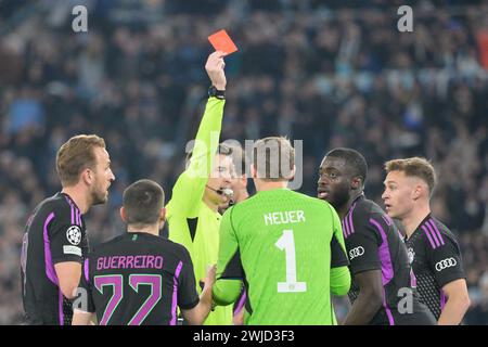 Rome, Italy. 14th Feb, 2024. during the UEFA Champions League 2023-2024 football match between SS Lazio and Bayern Monaco at the Olympic Stadium in Rome on February 14, 2023. Credit: Independent Photo Agency/Alamy Live News Stock Photo