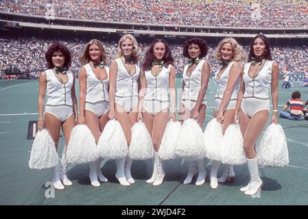 The Philadelphia Eagles cheerleaders pose for a group photo before an