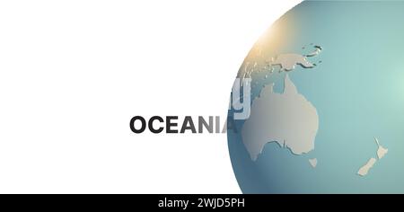 Oceania. 3d rendering globe background. Stock Photo