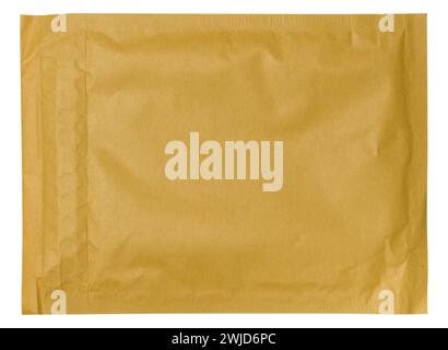 Rectangular envelope made of brown paper on isolated background Stock Photo