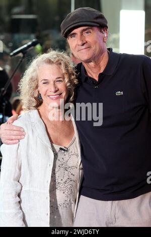 Carole King and James Taylor performing on NBC's TODAY Show Toyota Concert Series at Rockefeller Plaza in New York City on June 18, 2010.  Photo Credit: Henry McGee/MediaPunch Stock Photo