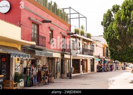 Restaurants and bars off Hildago Square at the historic district in Tequisquiapan, Querétaro, Mexico. Stock Photo