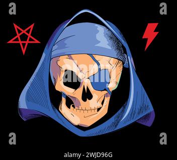 Pirate skull, red bandana and bones vector illustration Stock Vector ...