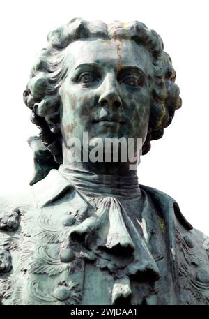 Denkmal/Statue: Kronprinz Friedrich, der spaetere Friedrich der Grosse, Rheinsberg, Brandenburg (nur fuer redaktionelle Verwendung. Keine Werbung. Ref Stock Photo