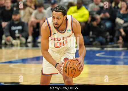 Orlando, Florida, USA, February 14, 2024, New York Knicks forward Jacob Toppin #00 at the Kia Center. (Photo Credit: Marty Jean-Louis/Alamy Live News Stock Photo