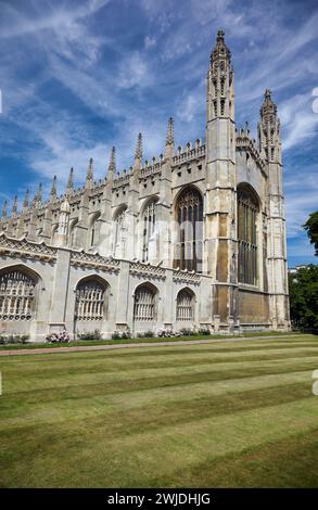 Eastern facade of the King's college chapel with Great stained glass window. University of Cambridge. United Kingdom Stock Photo