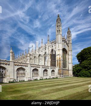 Eastern facade of the King's college chapel with Great stained glass window. University of Cambridge. United Kingdom Stock Photo