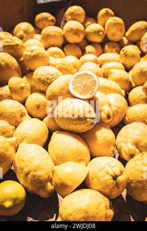 Sunday market, lemons, Pudahuel, Santiago de Chile, Chile, 2024 Stock Photo