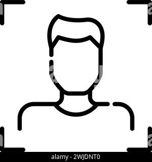 Face recognition. Male user. Pixel perfect icon Stock Vector