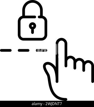 Logging into secure password protected account. Pixel perfect icon Stock Vector