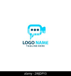 video talk logo design vector Stock Vector