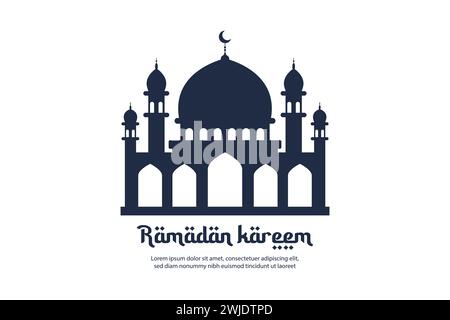 Mosque silhouette for the happy day of Ramadan vector illustration Stock Vector