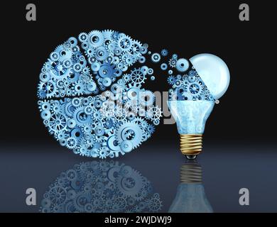 Allocating capital to innovation and Investing in ideas business concept and financial backing as an open lightbulb symbol for funding potential Stock Photo