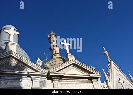 La Recoleta Cemetery in the Recoleta neighbourhood of Buenos Aires, Argentina. It contains the graves of notable people, including Eva Perón. Stock Photo