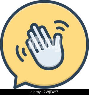 Icon for hello,hand,hi Stock Vector