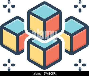 Icon for cube,shape Stock Vector