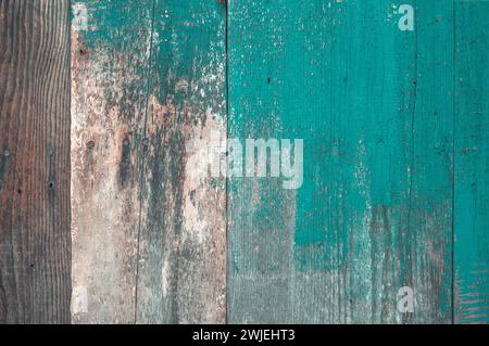 Wooden plank wall background for design and decoration. Empty space. Place for text. Old hardwood material. Dark faded worn table. Wooden textured, na Stock Photo