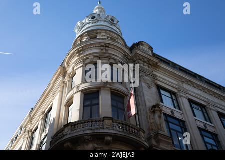 Bordeaux , France -  02 15 2024 : Galeries Lafayette Bordeaux city sign text and brand logo on flag facade entrance store wall commercial building tow Stock Photo