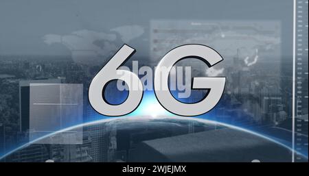 Image of 6g text and data processing Stock Photo