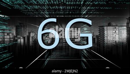 Image of 6g text and data processing Stock Photo