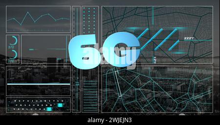 Image of 6g text and data processing Stock Photo