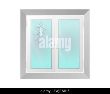 Broken window vector illustration design. Stock Vector
