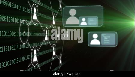 Image of connections and binary coding data processing Stock Photo