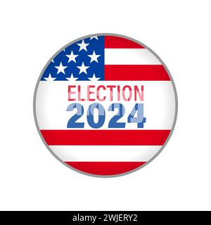 Election 2024 Voting USA round emblem. Presidential Election US concept, November 5. Vector illustration Stock Vector