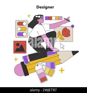 Creative Designer at Work. An artist brings concepts to life with ...