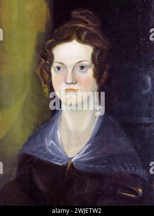 Charlotte Brontë (1816-1855), English novelist and poet, portrait painting in oil on canvas by Patrick Branwell Brontë, circa 1834 Stock Photo