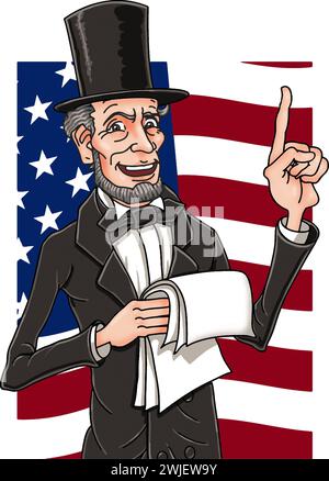 Art 16th president of the United States, Abraham Lincoln, President Lincoln, lawyer, elected to the Illinois legislature led USA through the Civil War Stock Photo