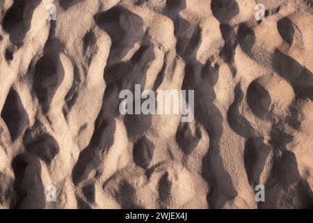 Sand texture. Beach background. Top view. Copy space Stock Photo