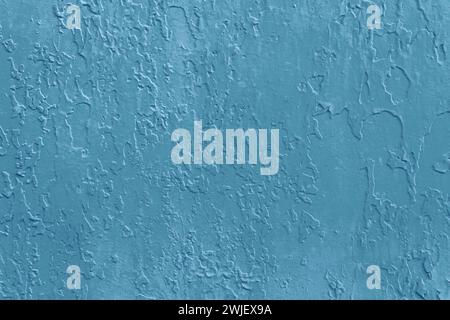 Texture of old blue paint on wall. Stock Photo