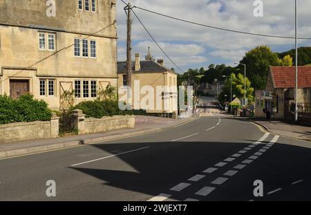 The A4 road through Box, Wiltshire. Stock Photo