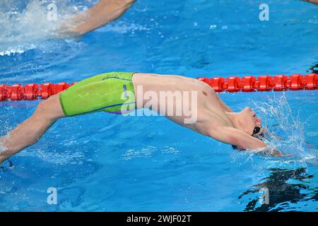 Doha, Qat. 15th Feb, 2024. Lukas Martens from Germany in action during World Aquatics Championships Doha 2024 - sport- swimming -Doha (Qatar) February 15, 2024 (Photo by Gian Mattia D'Alberto/LaPresse) Credit: LaPresse/Alamy Live News Stock Photo