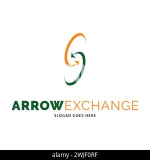 Arrow Exchange Icon Logo Design Template Stock Vector